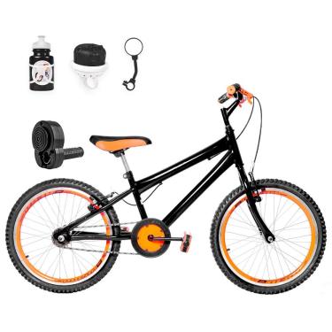 Imagem de Bicicleta Aro 20 Aero + Kit Passeio Preta E Laranja