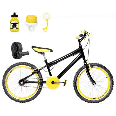 Imagem de Bicicleta Aro 20 Aero + Kit Passeio Preta E Amarela