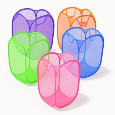 Imagem de Cesto Organizador Dobrável Multiuso Tecido Poliester Com Alça para Rou