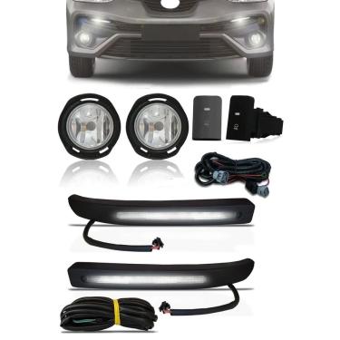 Imagem de Kit Farol de Milha Neblina + Kit LED DRL Luz Diurna Toyota Etios 2017 2018 2019 2020 