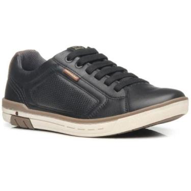 Imagem de Sapatênis Couro Pegada Microperfuros Masculino - Preto, 40