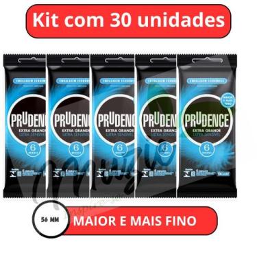 Imagem de Kit 30 Preservativo Camisinha Extra Grande Ultra Sensível Prudence emb