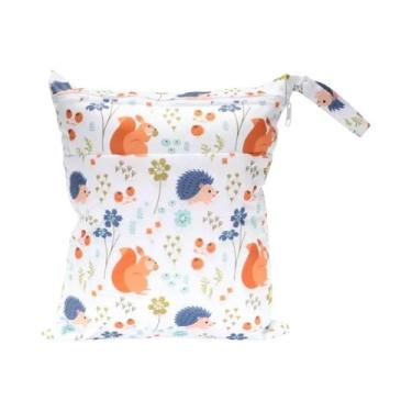 Imagem de Bolsa Impermeável Reutilizável Para Fraldas De Bebê 36cmx29cm Com Dois