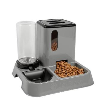 Imagem de Comedouro e Bebedouro Automático Para Cães e Gatos Premium 3 em 1 Jel 