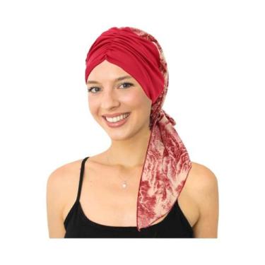 Imagem de Turbante Hijab Com Estampa Floral Para Mulheres, Lenço Pré-Amarrado Pa