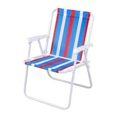 Imagem de Cadeira De Praia Alta De Aço Mor Cores Sortidas - METALURGICA MOR