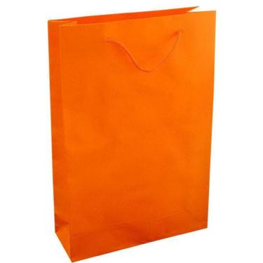 Imagem de Kit 30 Sacolas De Papel Laranja 25X17X6Cm Lembrança Festa