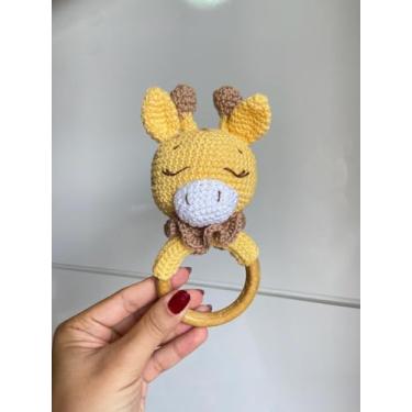 Imagem de Mordedor Chocalho Amigurumi - Primeiro Amigo Girafa