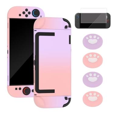 Imagem de Capa encaixável para Nintendo Switch 2 2025, capa rígida protetora para Switch 2 Joy Con, capa com design antiarranhões e absorção de choque com protetor de tela e 4 peças de aperto de polegar