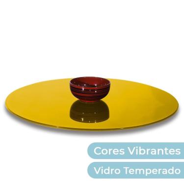 Imagem de Prato Giratório Vidro Serigrafado 90Cm X 8Mm Amarelo