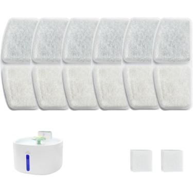Imagem de Filtros Refil Fonte Bebedouro Gatos Cães Pet, Bebedouro Fonte Gato Cão Com Filtragem E Purificação Pet (6 PCS)