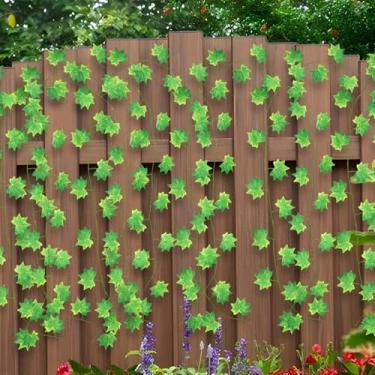Imagem de Cordão de 230 cm, guirlanda de bordo artificial, vinhas falsas, pano de fundo para decoração de parede de festa de jardim em casa, folha de bordo verde, cerca de 220-240 cm
