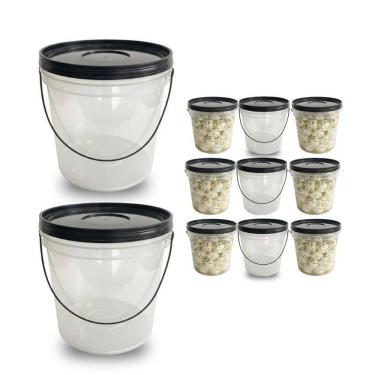 Imagem de Balde Transparente 3.2L Para Iogurte E Granola - 9 Pçs