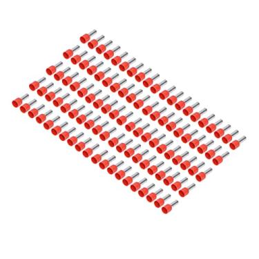 Imagem de ZJchao Terminal de Tubo Isolado, Terminal de Crimpagem de Tubo, de Crimpagem de Fio, 100 Peças, Conector de Cobre Redondo, Vermelho para Fio Elétrico 8awg E10-12