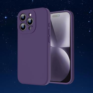 Imagem de Capa protetora de TPU fina e leve e macia com recursos à prova de choque e resistente a arranhões para smartphones (roxo escuro, iPhone15Pro)