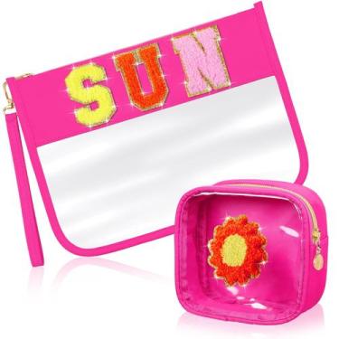 Imagem de Conjunto de bolsas de cosméticos Hillban Chenille Letter Waterproof 30