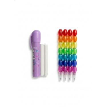 Imagem de Conjunto Lapiseira Troca Ponta 4 unidades com Borracha Retrátil Multicolorido Material Escolar