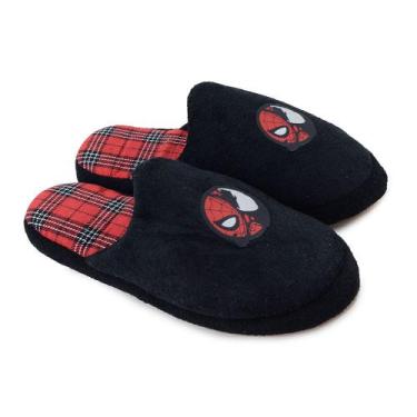 Imagem de Pantufa Adulto Higloo Marvel Top Xadrez Preto, 37/38