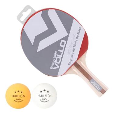 Imagem de Raquete Ping Pong Tênis De Mesa + 2 Bolas Oficiais 3 Estrela