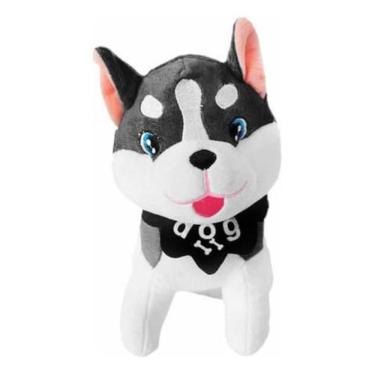Imagem de Pelucia Cachorro Husk Boy 25cm Antialergico  Cinza Polibrinq