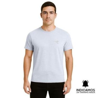 Imagem de Camiseta Diadora Small Logo Uno Masculina - Cinza Claro XGG-Masculino