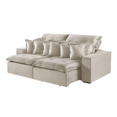 Imagem de Sofá 2 Lugares Retrátil E Reclinável M-144 Veludo Martins Creme