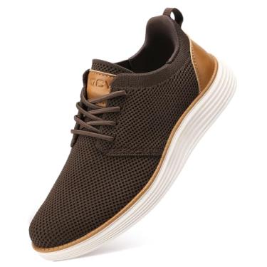 Imagem de VILOCY Sapato social casual sem cadarço para meninos com as mãos livres, confortável, malha Oxford, tênis, respirável, uniforme escolar, sapatos formais para igreja (criança pequena/criança grande