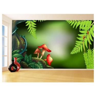 Imagem de Papel De Parede 3D Floresta Encantada Cogumelo 3,5M Xna218 - Você Deco