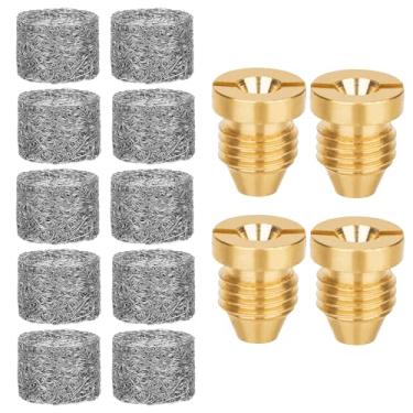 Imagem de 14 kits de orifício de canhão de espuma, pontas de bocal de orifício de canhão de espuma de 0,1 cm 3000 PSI com bocal de substituição universal de malha de aço inoxidável para acessório de lança de