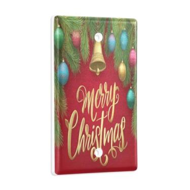 Imagem de Blueangle Placa de parede decoradora de capa em branco, tamanho padrão, capa de interruptor de feliz Natal de 1 gangue para quarto de escritório em casa, 4,53 x 2,76 polegadas (154)