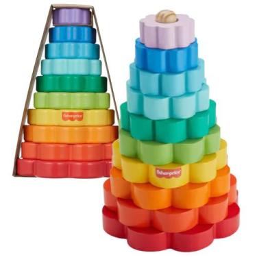 Imagem de Anéis Empilháveis de Madeira Fisher Price HXT77 - Mattel