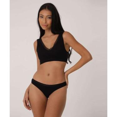 Imagem de Calcinha Biquíni Recorte Renda Marisa-16729, Preto, GG