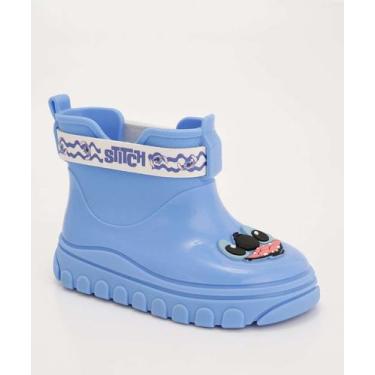 Imagem de Bota Galocha Infantil Cano Curto Stitch Disney-62031, Azul, 27/28