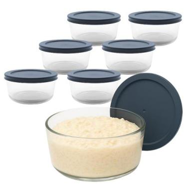 Imagem de Kit 6 Pote de Vidro Marmita Redondo 1650mL - CLICK HOUSE - 13326