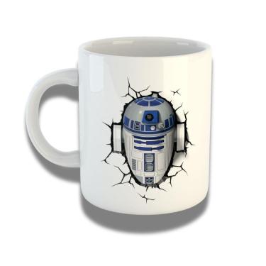 Imagem de Caneca De Porcelana 325ml Com Design 3d Exclusivo Star Wars R2 D2