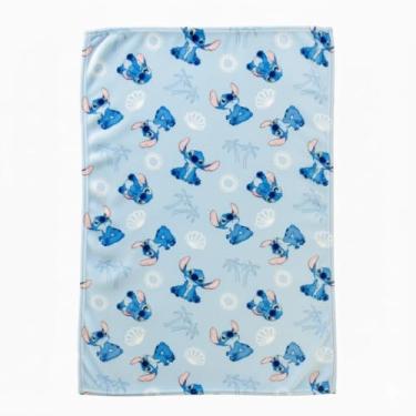 Imagem de Cudlie Cobertor de costura | Cobertor de bebê Lilo & Stitch | Manta de lã Stich's | Cobertores recém-nascidos Lilo & Stich | 76,2 cm x 101,6 cm | Azul | Licenciado oficialmente