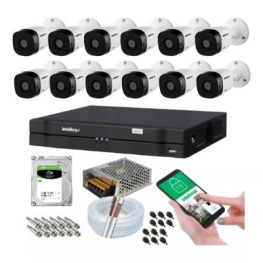 Imagem de Kit 12 Câmeras Multi Hd Intelbras 1120b Dvr 16 Canais Com Hd 3tb