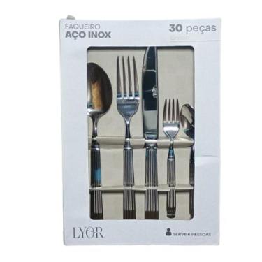 Imagem de Faqueiro Aço Inox Prata 30 Peças Talheres Grécia Wolff - Lyor