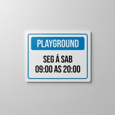 Imagem de Placa Acm Playground Segunda Sábado 18X23 - Sinalizo