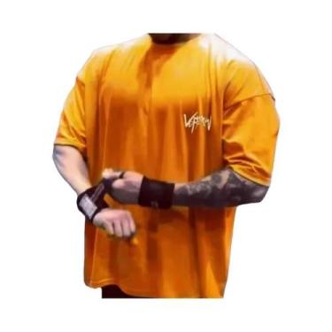Imagem de Camiseta Masculina Oversize De Algodão Com Gola Redonda E Manga Curta 