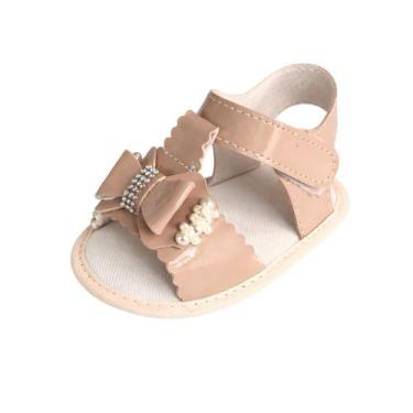 Imagem de Sandalia Bebê Infantil Menina 0 a 9 Meses Confortavél Laço Glitter Per