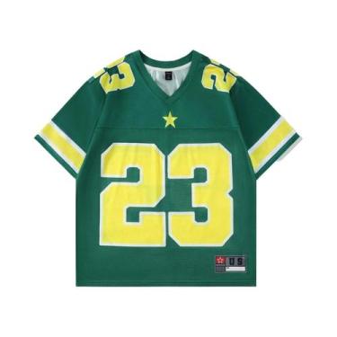 Imagem de Camiseta Casual Feminina De Verão Y2K Com Decote Em V, Estilo Retro Hi