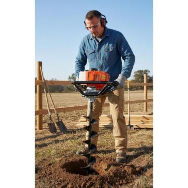 Imagem de Perfurador Solo Gasolina 52cc C/ 3 Brocas + Extensão 1m - Congratulati