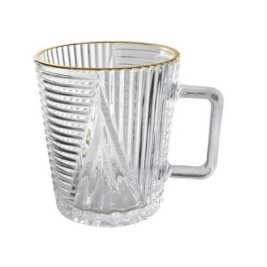 Imagem de Jogo 6 canecas de vidro com borda dourada imperial 200ml - AMIGOLD