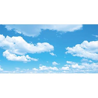 Imagem de Yeele 3 x 1,5 m céu azul branco nuvem fundo dia ensolarado céu natureza fotografia fundo decoração quarto banner festa chá de bebê crianças adultos retrato artístico foto vídeo sessão vinil estúdio adereços