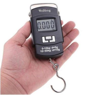 Imagem de Balança Portátil Digital Gancho Até 50Kg - Pesca Cozinha