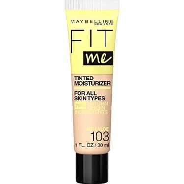 Imagem de Maybelline Fit Me Tinted Moisturizer, Fresh Feel, Natural Coverage, 12H Hydration, Evens Skin Tone, Conceals Imperfections, for All Skin Tones and Skin Types, 103, 1 fl. oz.