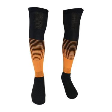 Imagem de Meião Futebol Degrade Preto Com Laranja  Pé Preto Atoalhado