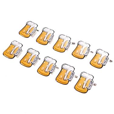 Imagem de 10 Pcs Broche Para Homens Brinquedos Brilhantes Broches Piscando De Vinho De Metal Broche De Luz Broche De Caneca De Cerveja Decoração De Halloween Brilhar Cara Adereços