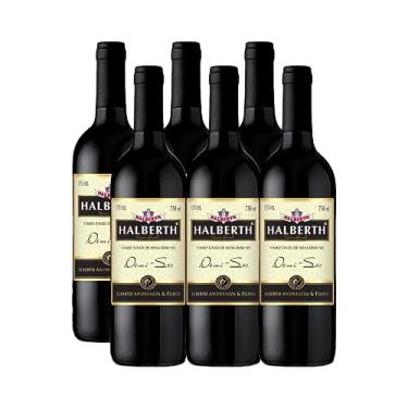 Imagem de Vinho Bordo Halberth Tinto Demi Seco 750ml Kit 6 Unidades